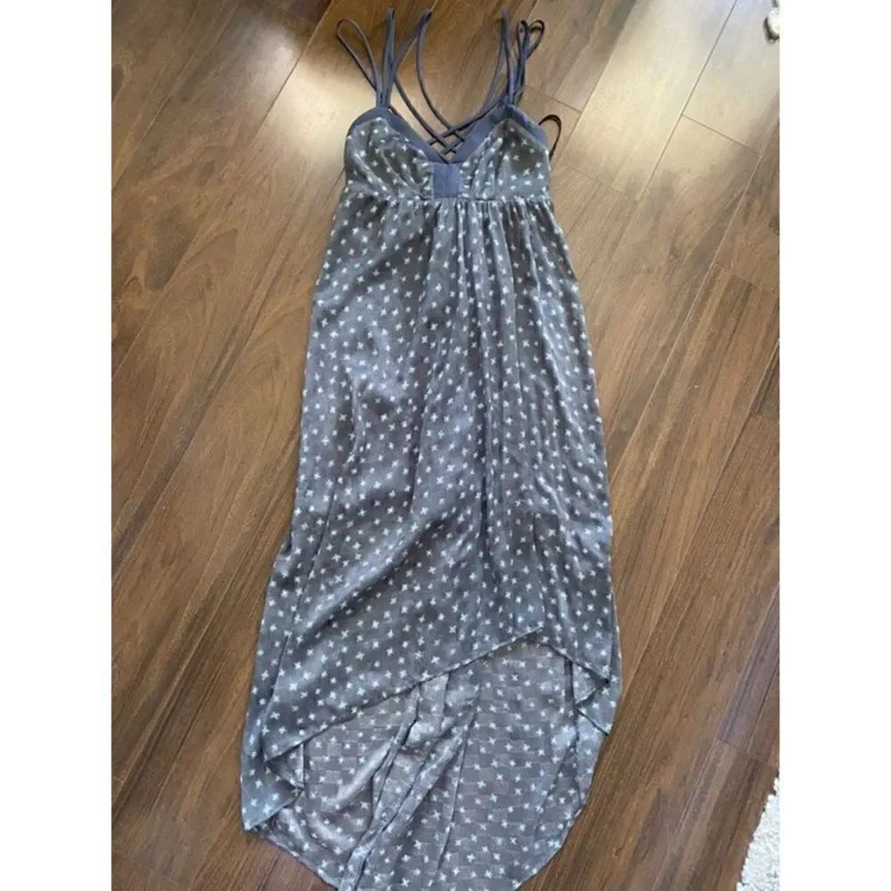 BCBGeneration XXS whimsical star blue high low midi dress